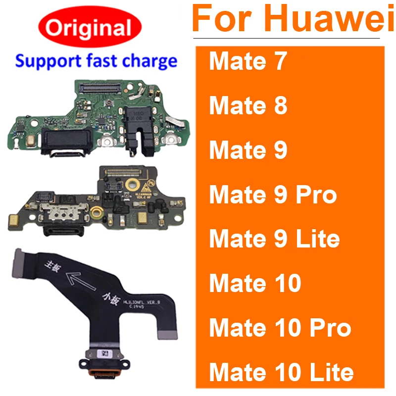 USB Charger Board For Huawei Mate Ascend 7 8 9 10 Pro Lite Charging Port Dock USB Board Flex Cable Replacement Parts 