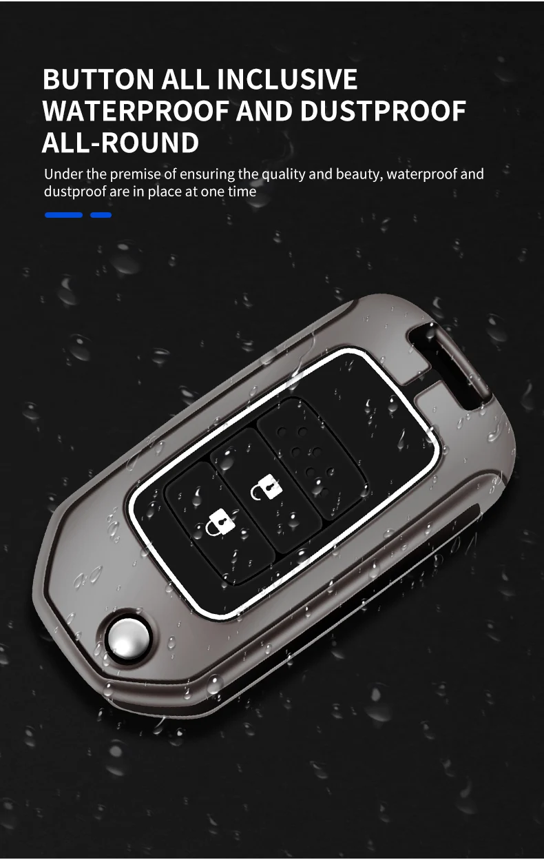 Custodia per chiave a distanza per auto in metallo Shell Fob per Honda Civic CRV CR-V HRV Accord Crider Odyssey Fit Pilot Protector Bag accessori - S6db443c9c0bd449cbc3d7f1d9afda8b6H