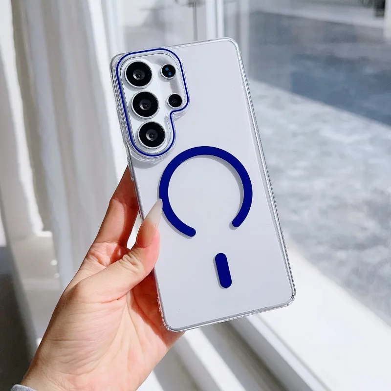 Premium Business-Blue Luxury MagSafe-Compatible Phone Case with Wireless Charging and HD Clear Cover