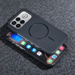 Carbon Fibre MagSafe Protective Back Cover Case - Hard PC Shell for Poco F8 ultra (Black)