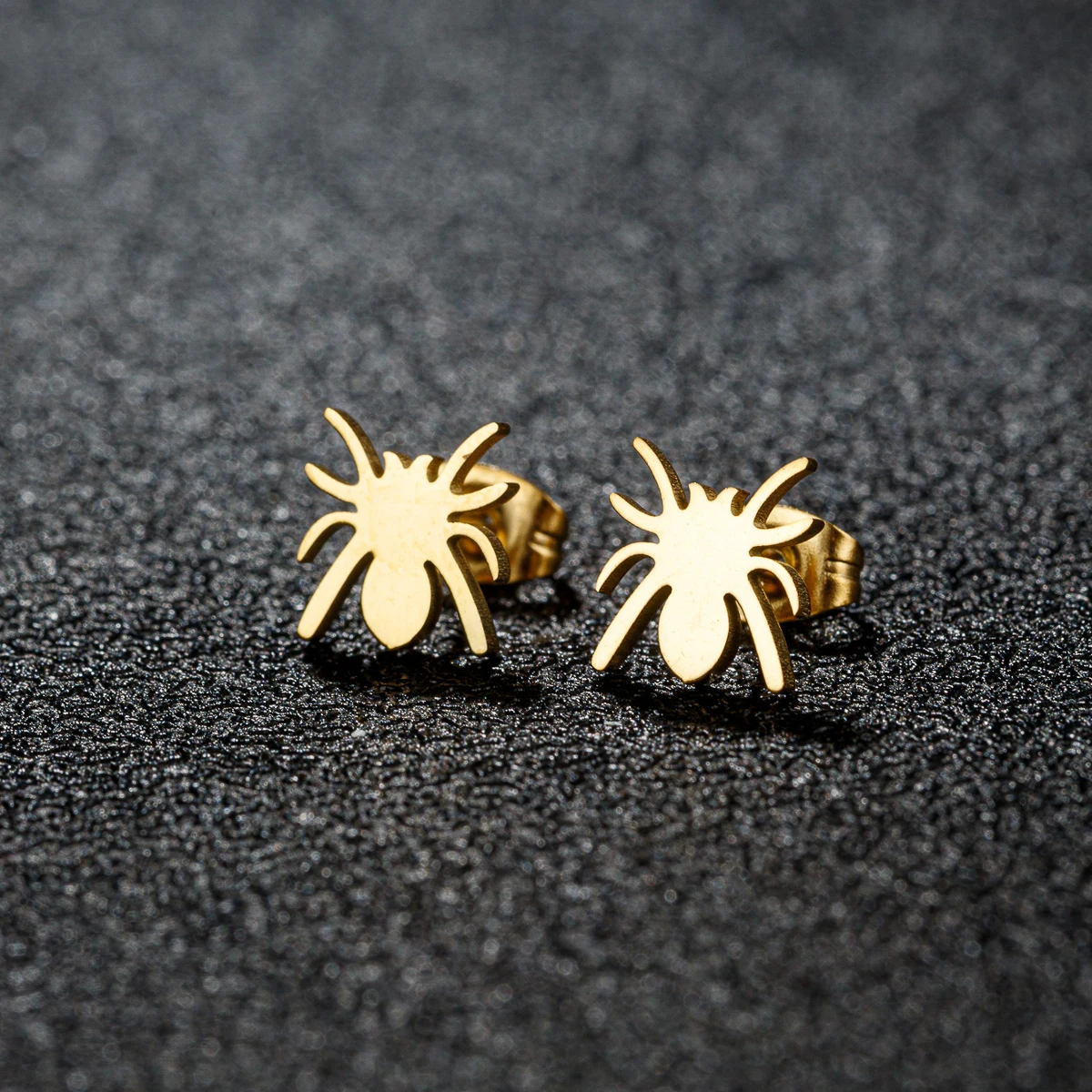Cartoon Spinne Und Web Edelstahl Ohrstecker Für Frauen Punk Schwarz Tier Fledermaus Piercing Ohrringe Halloween Party Geschenke – Detail 4
