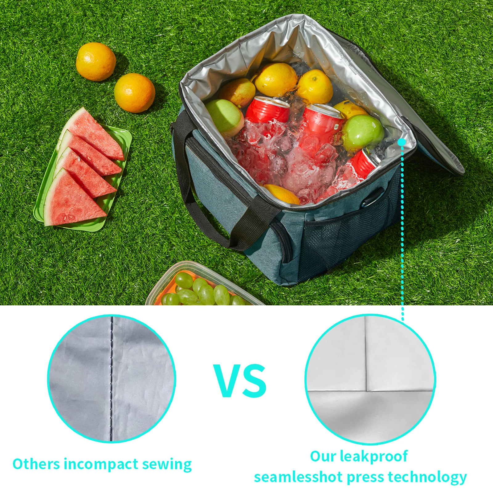 Cooler Lunch Bag Waterproof, Brand SFIUYDS Thermal Food Case, Insulated Bags With Adjustable Shoulder Strap, Picnic, Hiking,15L