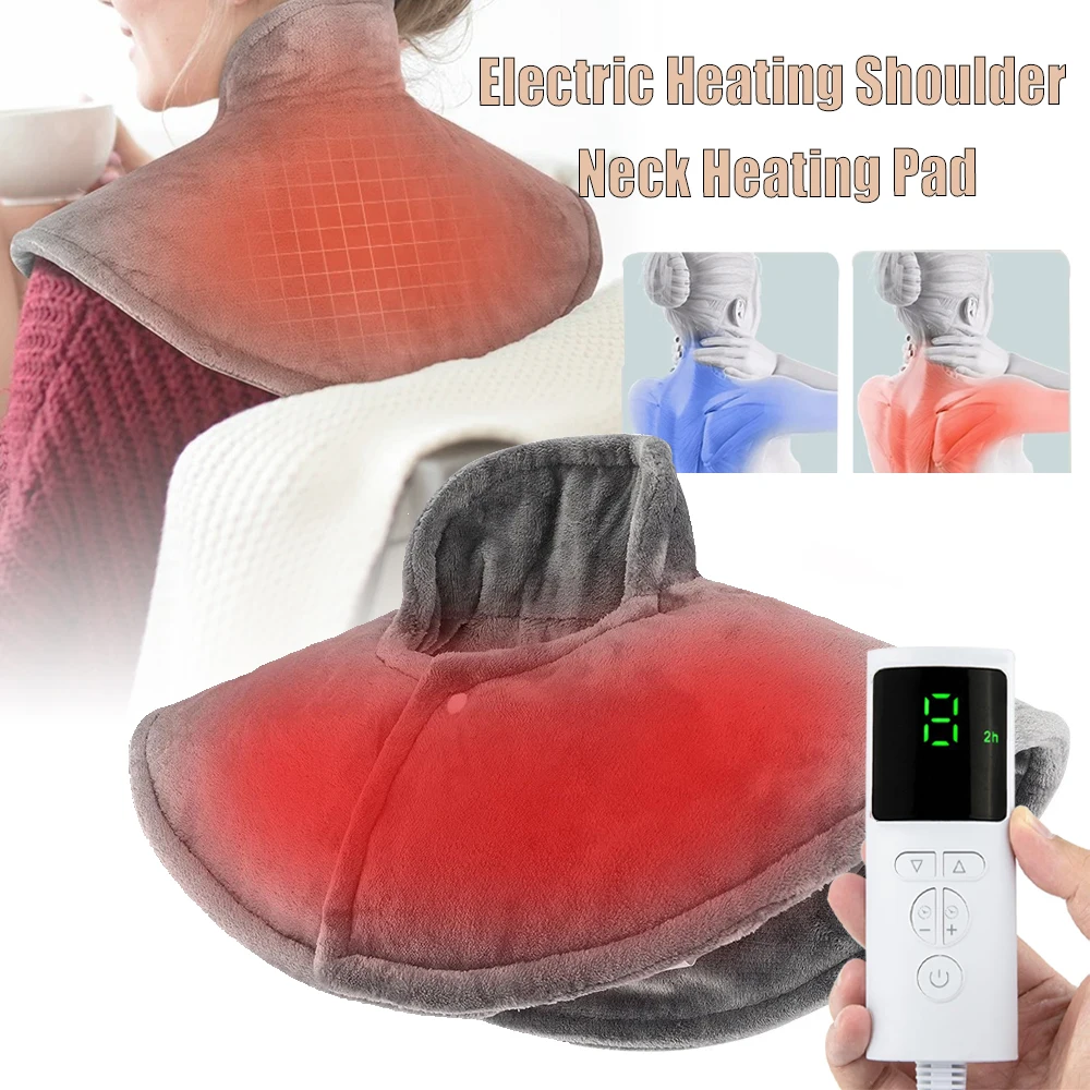 Electric Heating Shoulder Neck Pad 9-Level Hot Compress Back Shawl Blanket Warmer Cervical Wrap Tools Relax Brace Best Massager