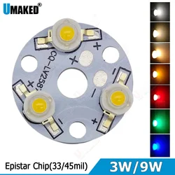 (10PCS) 3W 9W 32mm LED PCB with 1W 3W chips installed, Aluminum plate board with chips for bulb light, tracking light. leds