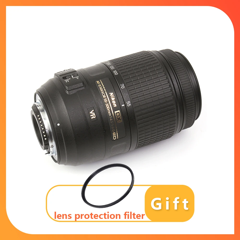 Obiettivo Nikon Af-S Dx Nikkor 55-300Mm F/4.5-5.6G Ed Vr Per Fotocamere Reflex Nikon