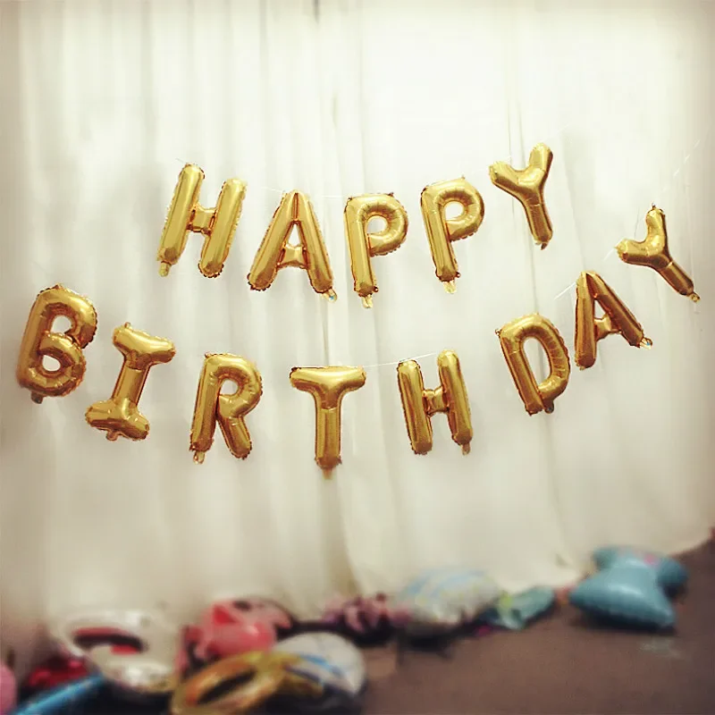16 inches 13pcs/set happy birthday Rose Gold Sliver Number Foil Balloons Large For Birthday Party Wedding Decoration