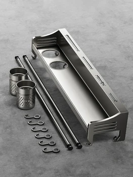 Kitchen Shelf Rack Stainless Steel Household Wall-mounted Seasoning Chopstick Knife Holder Storage Organizer Kitchen Hanger Rack