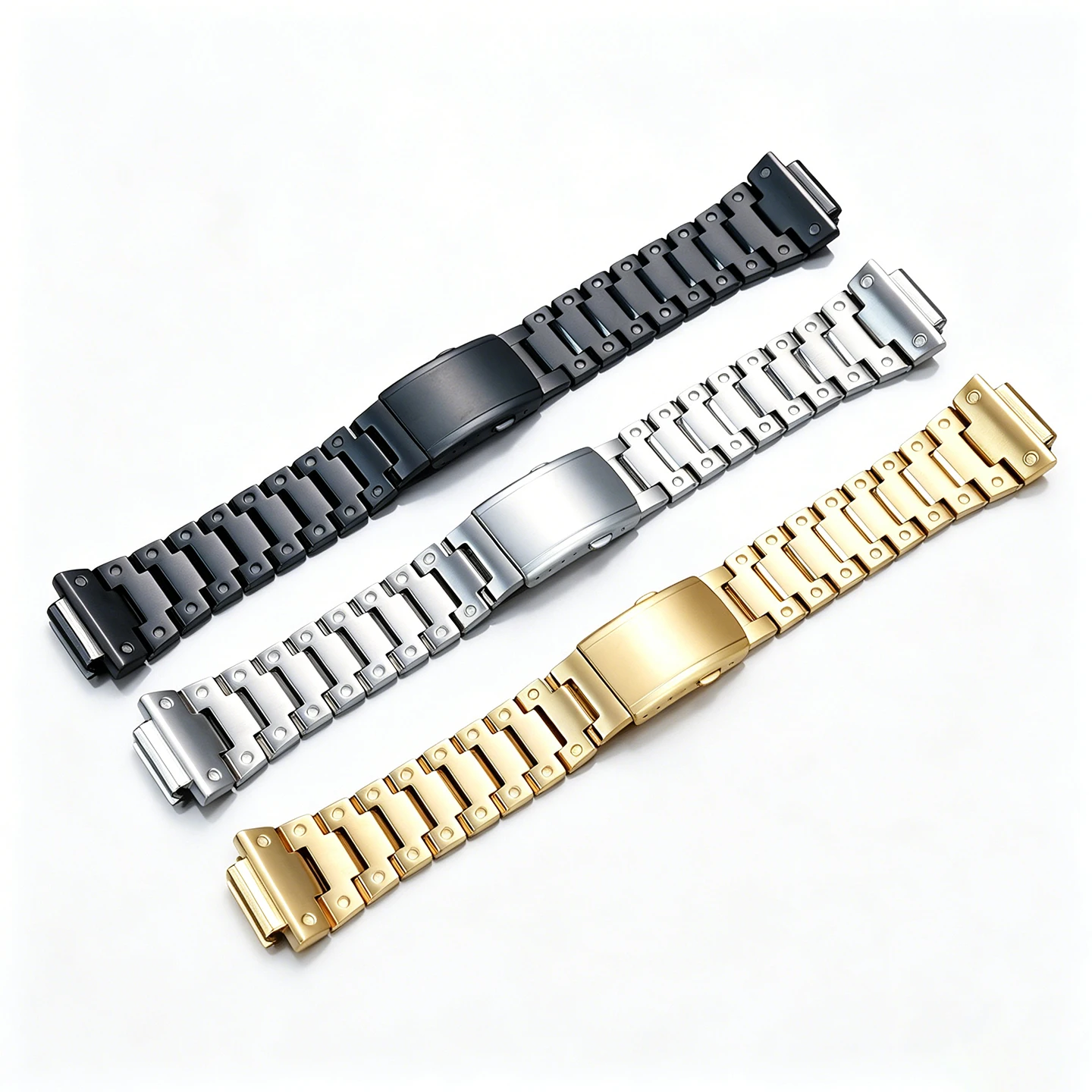 Enhanced Titanium Alloy Metal Case Mod Kit with Stainless Steel Bezel and Watchband + Tool