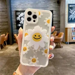 Daisy Flowers Holder Phone Case - INS Smile Collection for Samsung S22 Ultra (S10315)