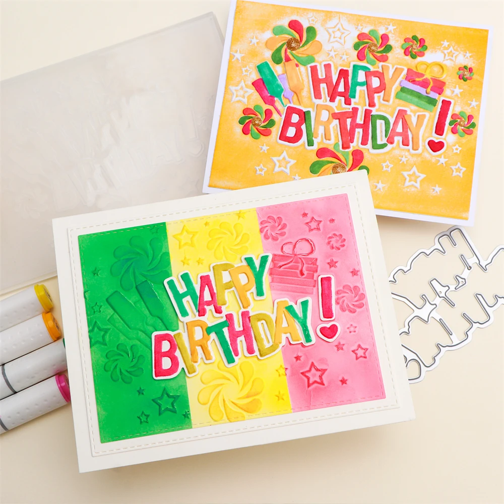 Love sunflower doodle 3D embossing folder and dies set HAPPR BIRTHDAY Stencil For DIY Adding texture paper card decoration