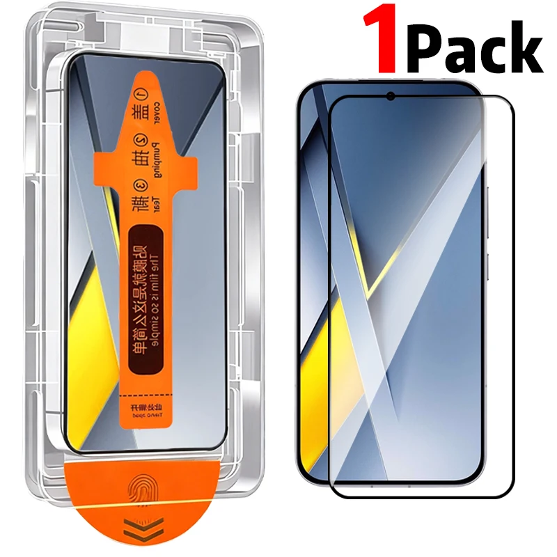 Full Cover Dust-Free Tempered Glass Screen Protector with Installation Kit, 3/1 Pack