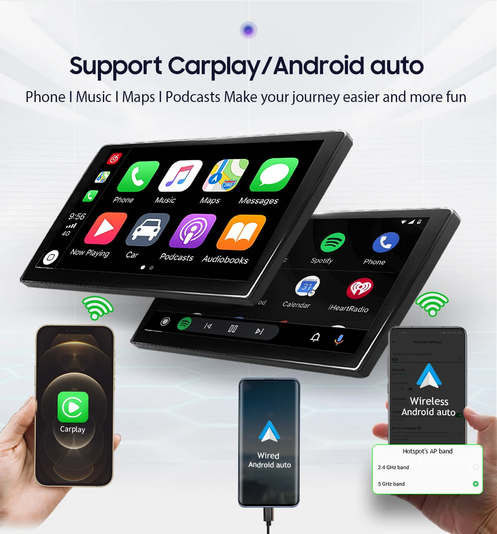 Hikity Carplay Autoradio 2 Din Android 11 Pour BMW E39 E53 5er M5 X5 ( 1996-2007