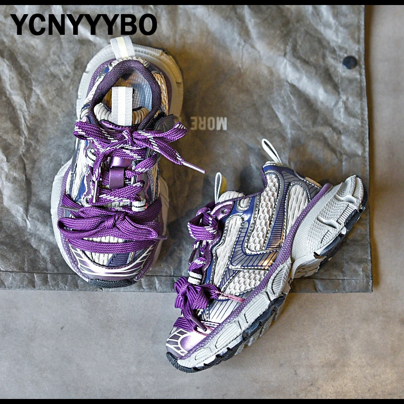 

Autumn Kids Sport Sneakers Children Brand Purple Shoes Baby Girls Slip On Casual Sneakers Boys Fashion Chunky Sneakers Trainers