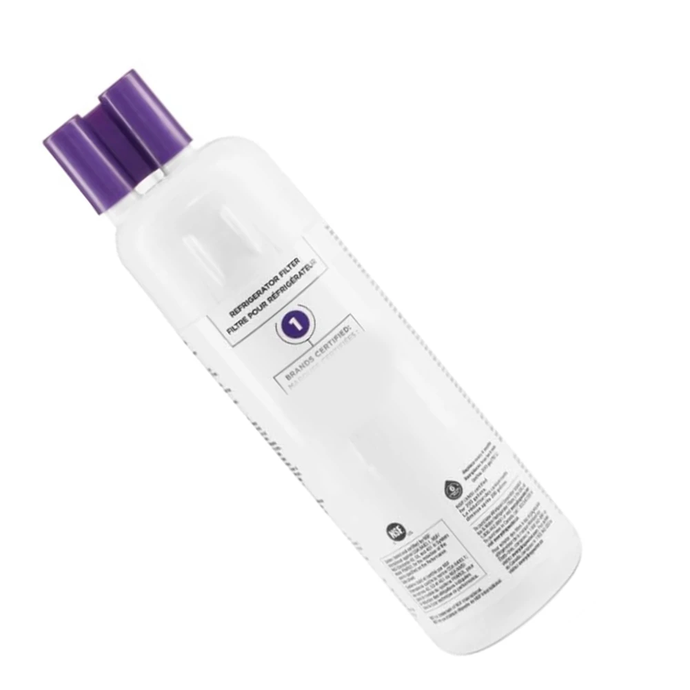 ABUS-월풀 EDR1RXD1용, 깨끗하고 신선한 맛의 식수 냉장고 필터용, 얼음 및 물 시스템용 보라색 카트리지