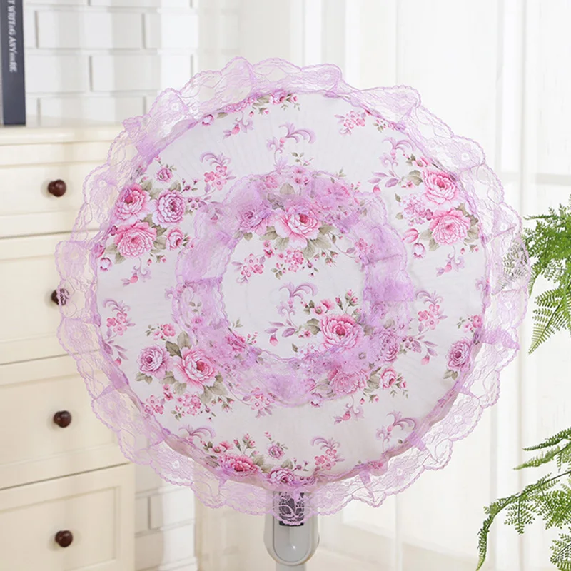 Round Eletric Fan Dustproof Cover Universal Standing Fan Floral Cover Anti-pinching Finger Protector Case Household Decorative