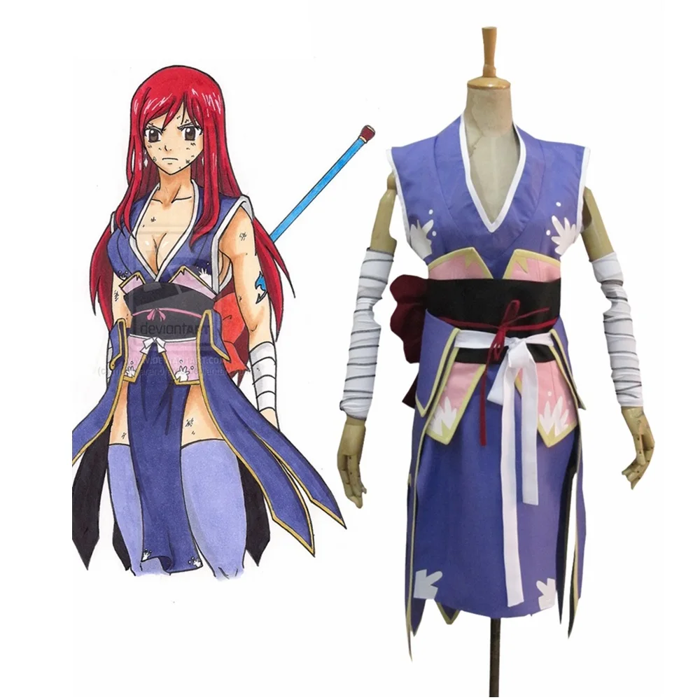 

Unisex Anime Cos FAIRY TAIL Erza Scarlet Cosplay Costumes Outfit Halloween Christmas Uniform Custom Size