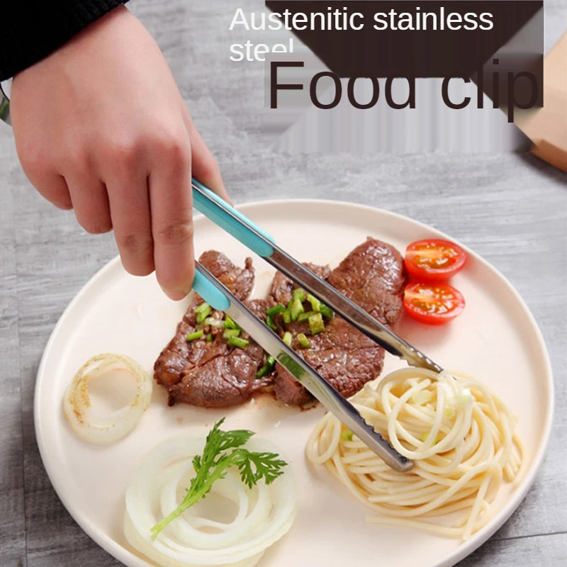 

Stainless Steel BBQ Tongs Barbecue Grill Food Clip Ice Tong Meat Salad Toast Bread Clamp Kitchen Accessories Tools 25.5x1.8cm