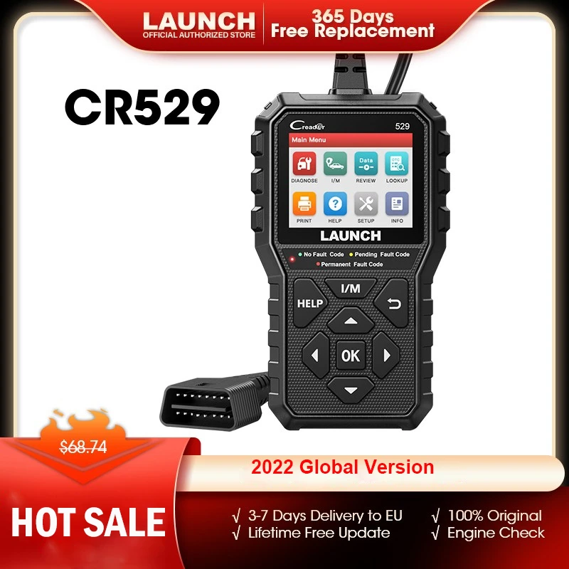 New launch Creader 529 OBD2 Scanner Automotive Diagnostic Tool OBDII Code Reader Fault Code Read OBD Scan DIY Code Reader CR529 cheap car inspection equipment