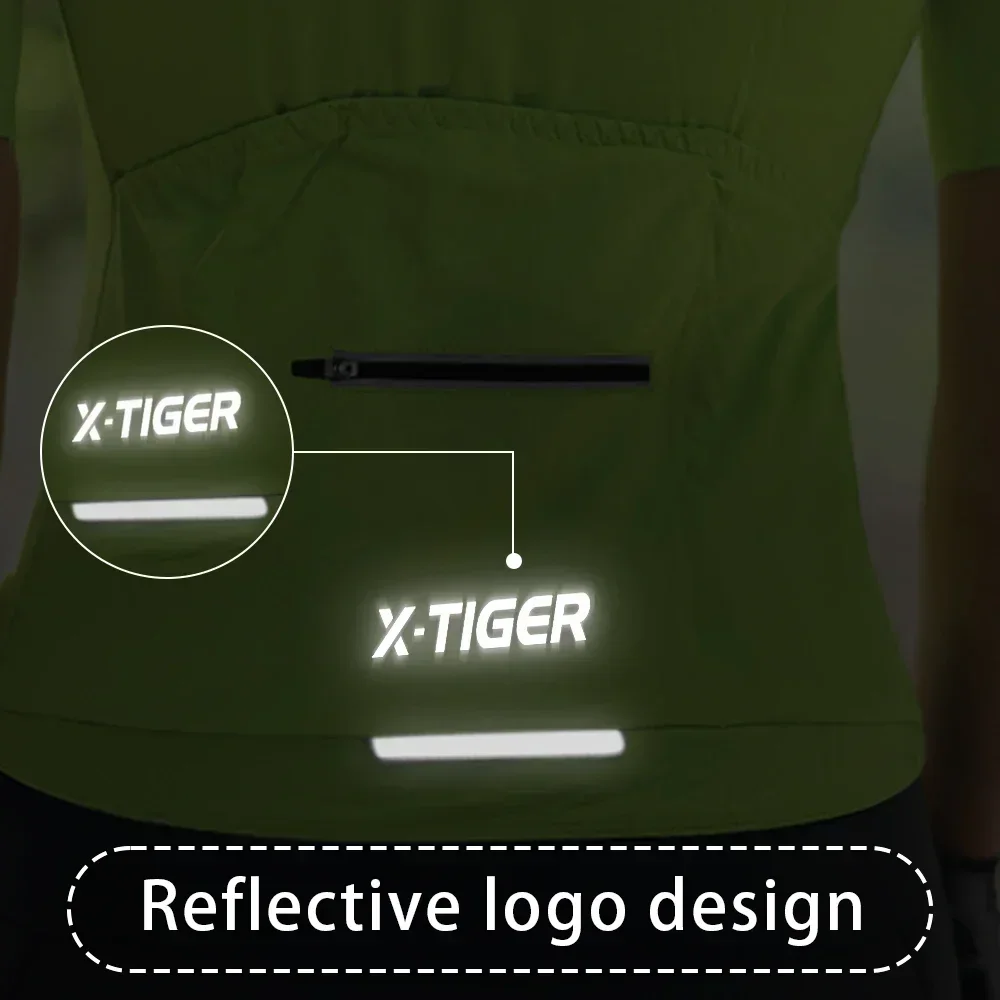 X-TIGER Women's Short-Sleeve Cycling Jersey Pro Elastic Anti-slip Bright Summer Bike Clothing Bicycle Jersey Breathable Shirt