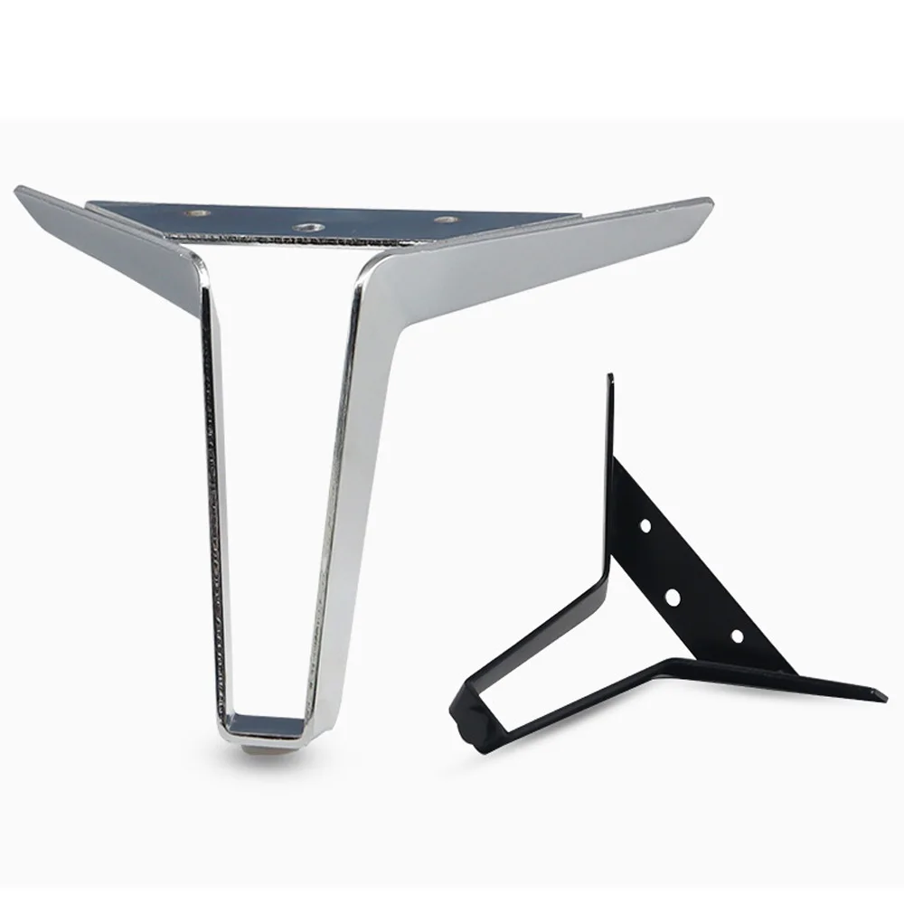 Description Picture 4 of item4pcs Metal Furniture Legs 12cm Black Silver Cabinet Feet Support Dresser Bed Coffee Table Sofa Replacement Legs Hardware Feet