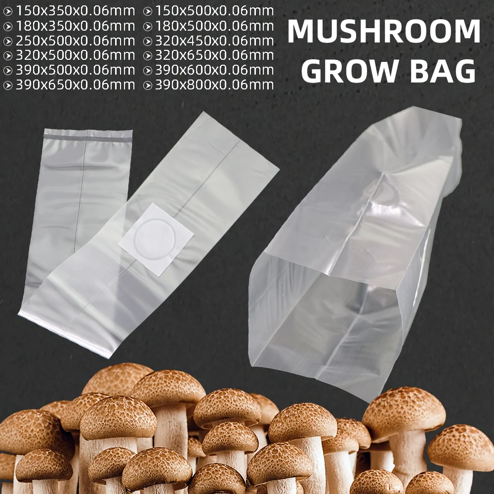10-50PCS PVC Mushroom Spawn Grow Bags Spawn Media Grow Substrate High Temp Pre Sealable Garden Supplies Planting Ventilate Bags
