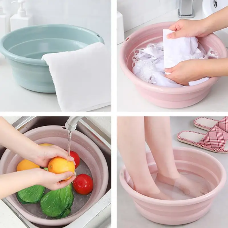 Household Folding Washbasin Portable Student Dormitory Wash Washbasin Travel Outdoor Camping Basin Portable Water Basin