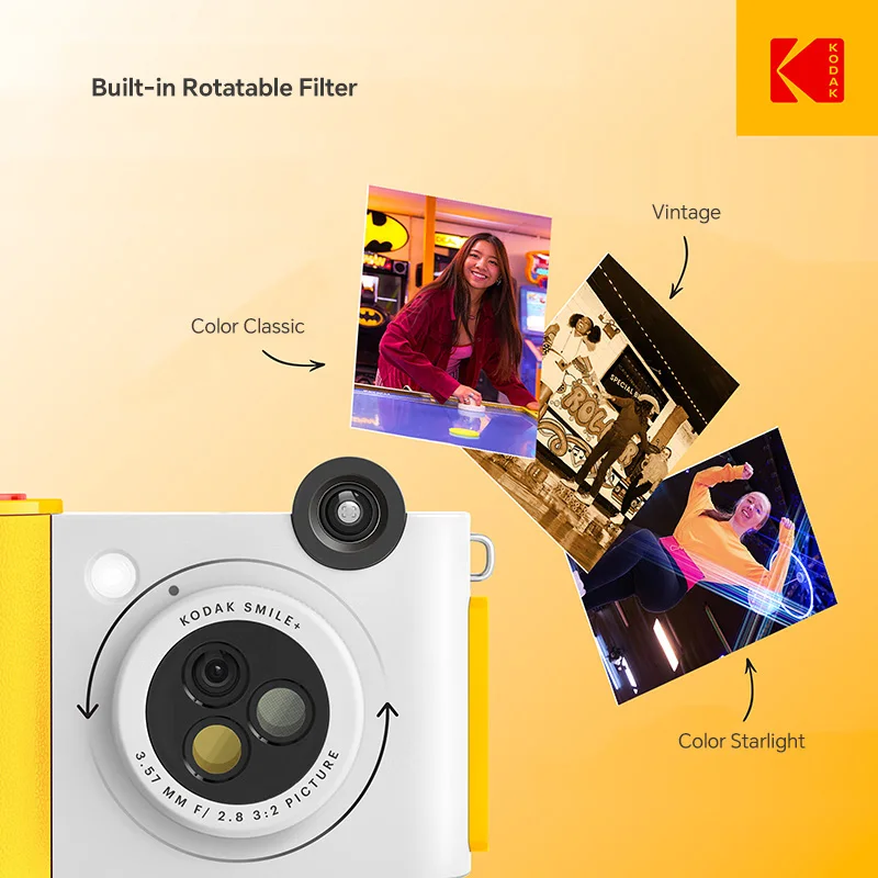 Genuine Kodak Smile+ Instant Camera Portable Photo Printer With All-in-One Camera ZINK Inkless Printing TF Card Support