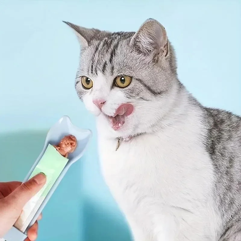 Cat Strip Squeeze Spoon Cat Strip Feeder For Lickable Wet Treats Pet Liquid Snack Feeding Tool Pet Accessories