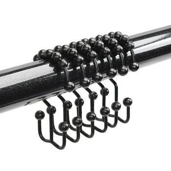 Black Double Sliding Shower Hooks 1