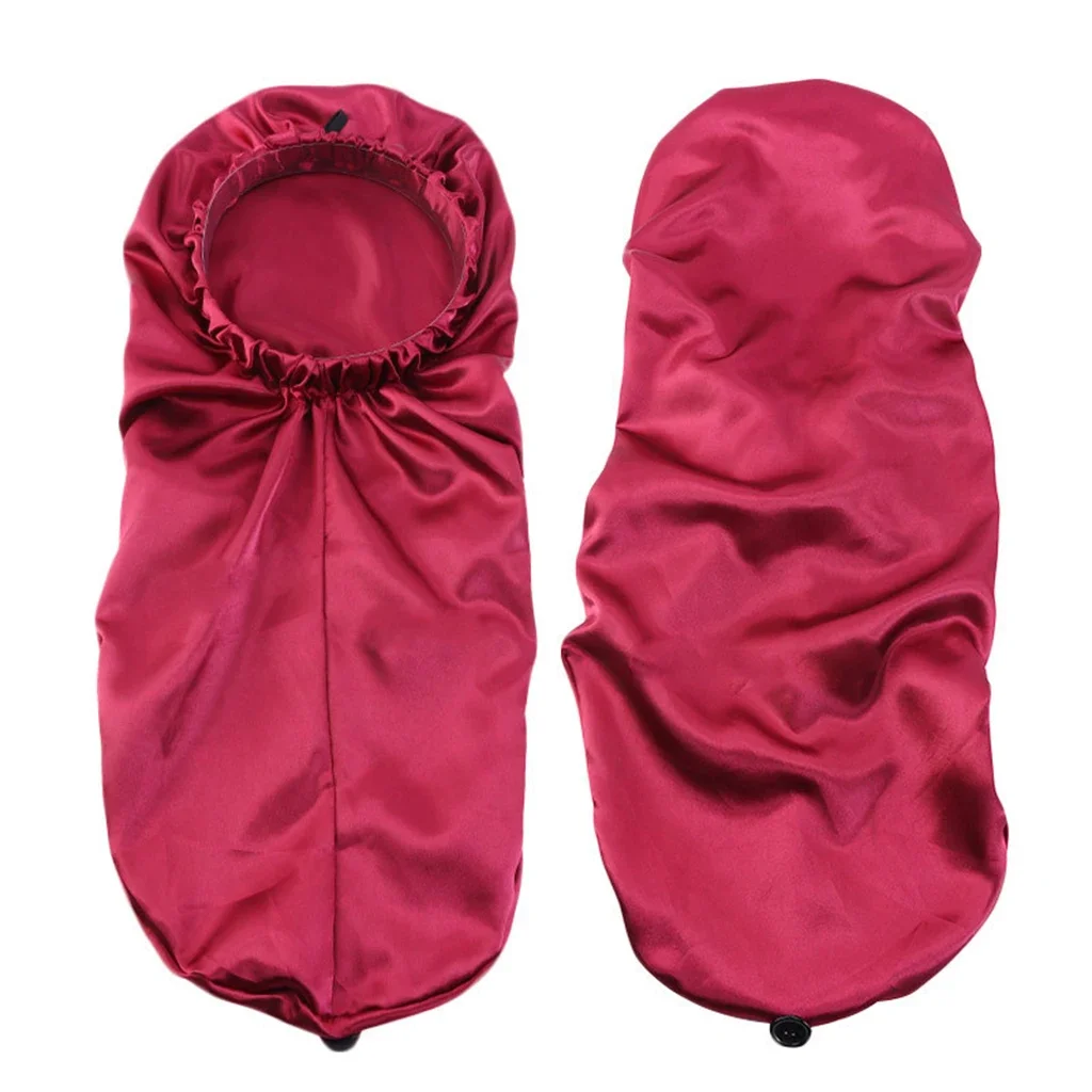 Night Hair Cap Long Satin Bonnet Sleep Cap with high elastic hair band Night Cap Hair Care Bonnet For Women Men chemo Caps