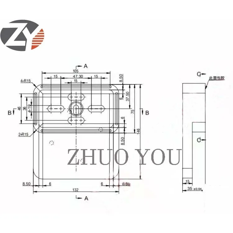 

Nanxing CNC machining center suction cup 146*132/75*35mm Nanxing electronic saw suction cup woodworking machinery with