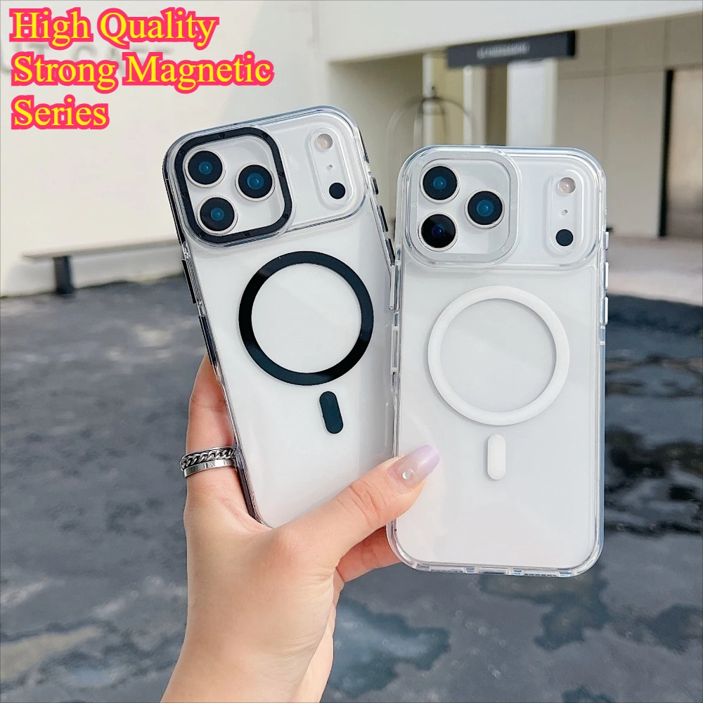 LuxuryTransparentMagneticforMagsafeCaseForiPhone17ProMaxAir161514Plus131211ColorfulBorderShockproofCover-AliExpress202192403