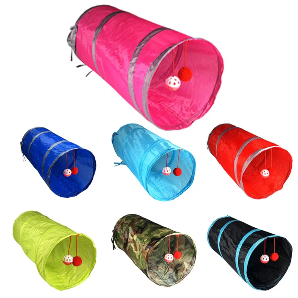 

Pet Cat Tunnel Toy Funny Pet 2 Holes Play Tubes Balls Collapsible Crinkle Kitten Toys Puppy Ferrets Rabbit Play Dog Tunnel Tubes