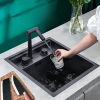 Hidden Kitchen Sink 304 Stainless Steel Sink Single Bowl Small Size Balcony Conceale Sinks 1