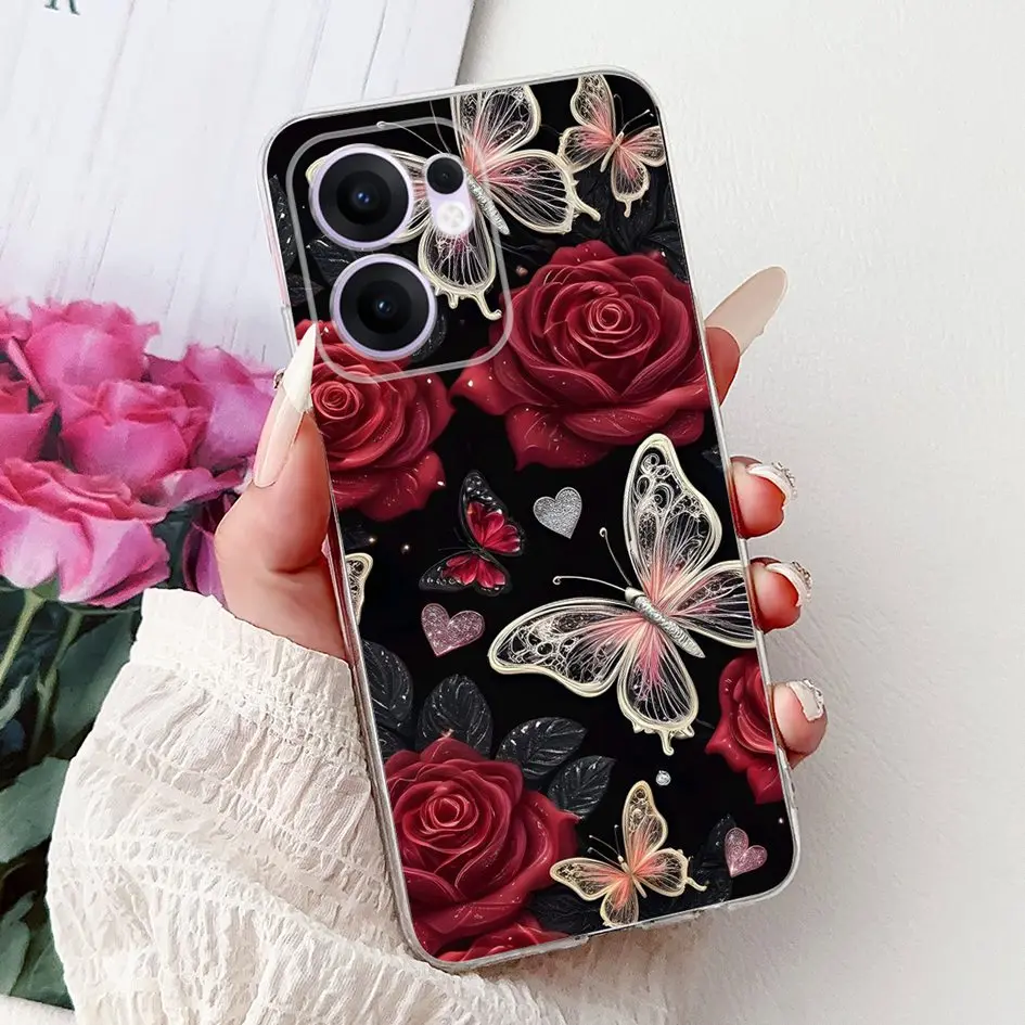 New Fashion Love Heart Butterfly Soft Clear Phone Case Cover
