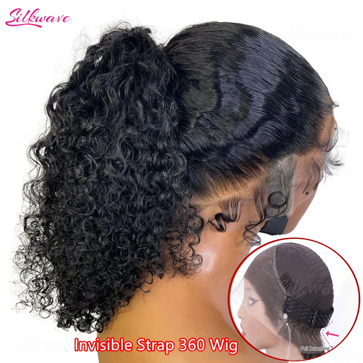 Wig Rambut Asli Deep Wave Glueless Invisible Strap 360 HD Full Lace Wig 13x4 13x6 Water Wave Lace Front Wig 4x4 5x5 Closure Curly Wig