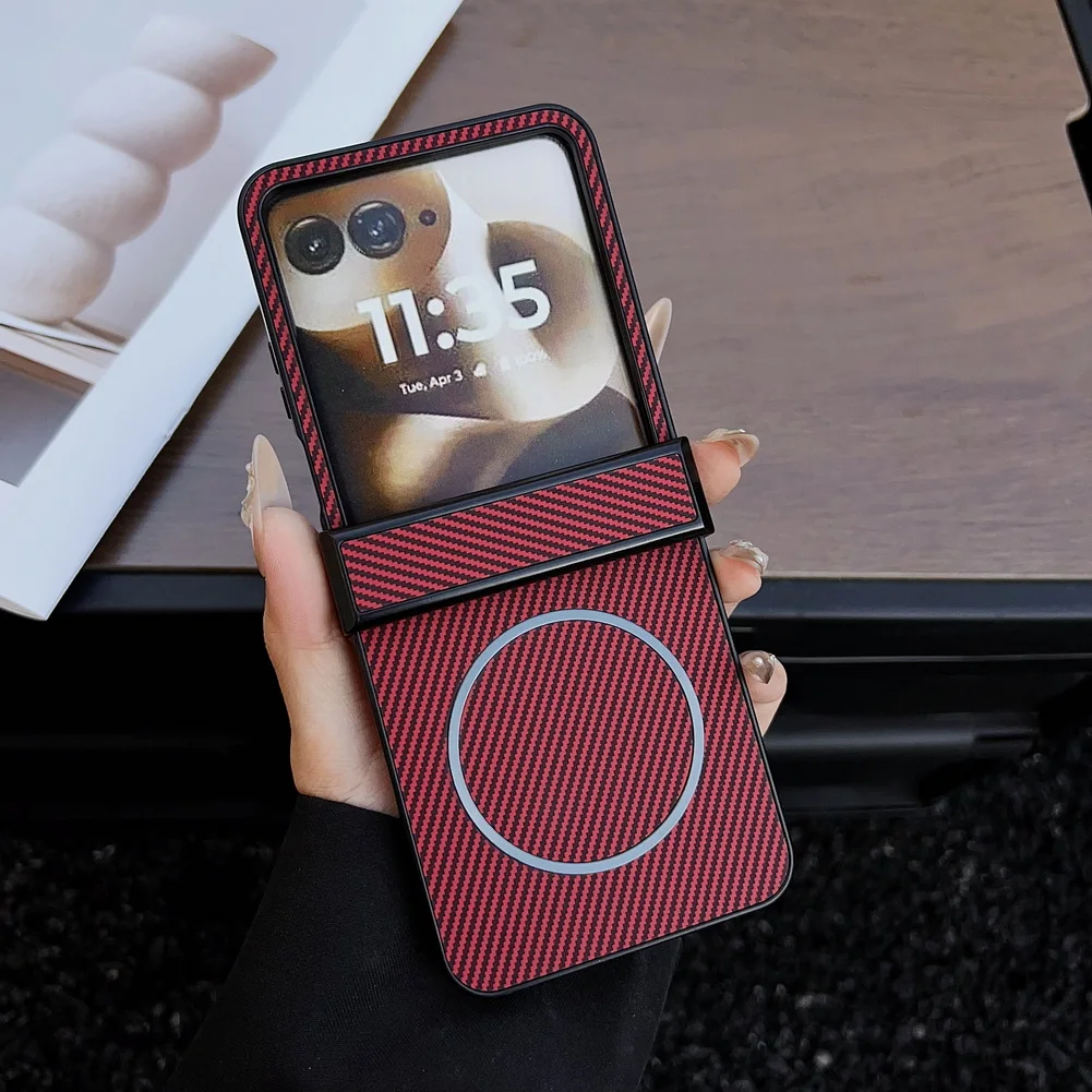 Premium Carbon Fiber Magnetic Phone Case with Built-In Bottom Bracket