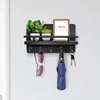 1pc Mail & Keys Holder Rack Wall/Door Hanger Wood Shelf Storage Sundries Coat Hat Organizer Retro Decor Entryway Kitchen Garage 3