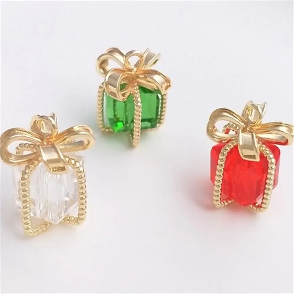 

14K подлинное золото инкрустированное сахаром цветная циркониевая Подарочная коробка ручной работы DIY ожерелье, искусство K481