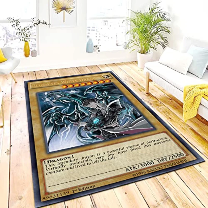 Blue Eyes White Dragon Carpet Anime Card Printing Carpet Boy Children's Room Living Room Bedroom Decorative Floor Mat floor mat decorative carpet plush carpet kids carpet
