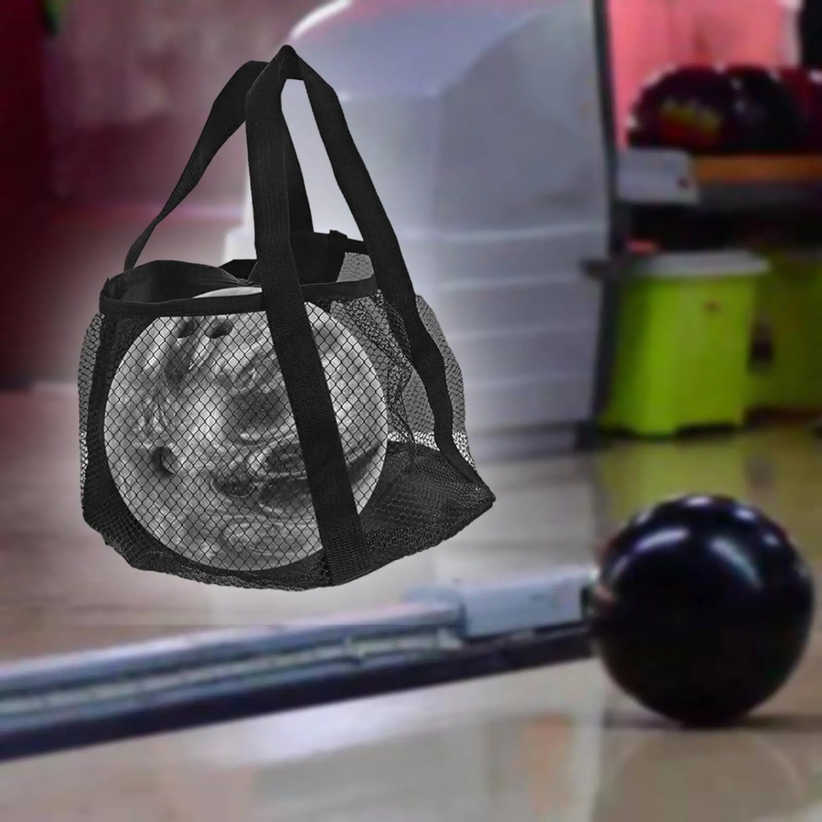 Bowling Bag for Single Ball, Lightweight Oxford Fabric Bowling Tote Handbag with Handle Carrying Bag for Gym Bowling Accessories