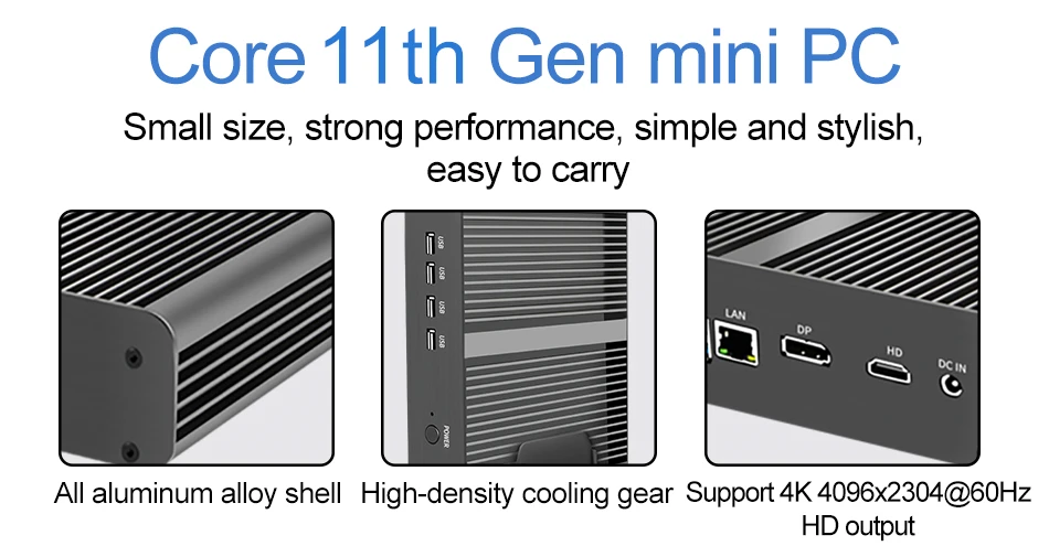 Experience Effortless Performance: Fanless Windows 11 Mini PC with Core i7 1165G7, 10710U, 10510U, 8565U, Dual DDR4, M.2 NVMe, 4K HD DP, WIFI - Ideal for Office and Business Desktop Computing. Description Image.This Product Can Be Found With The Tag Names Barebone Mini PC, Computer Office, Mini