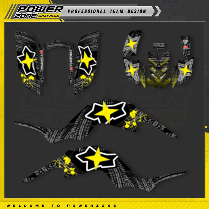PowerZone Custom Team Graphics Backgrounds Decals Kits For YAMAHA ...