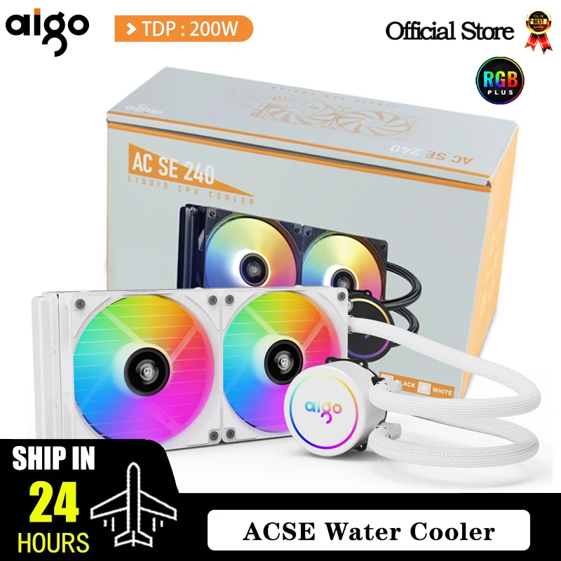 Aigo acse水冷CPUクーラー120 240 mm rgbファンリキッドヒートシンク