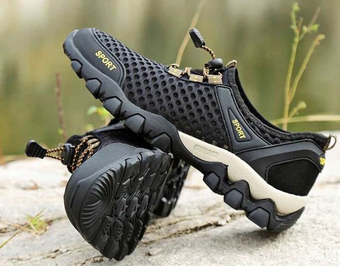 Wandelschoenen van mesh voor de zomer, voor heren, ademend, antislip, waadschoenen, hardloopschoenen voor buiten, vrijetijdsschoenen