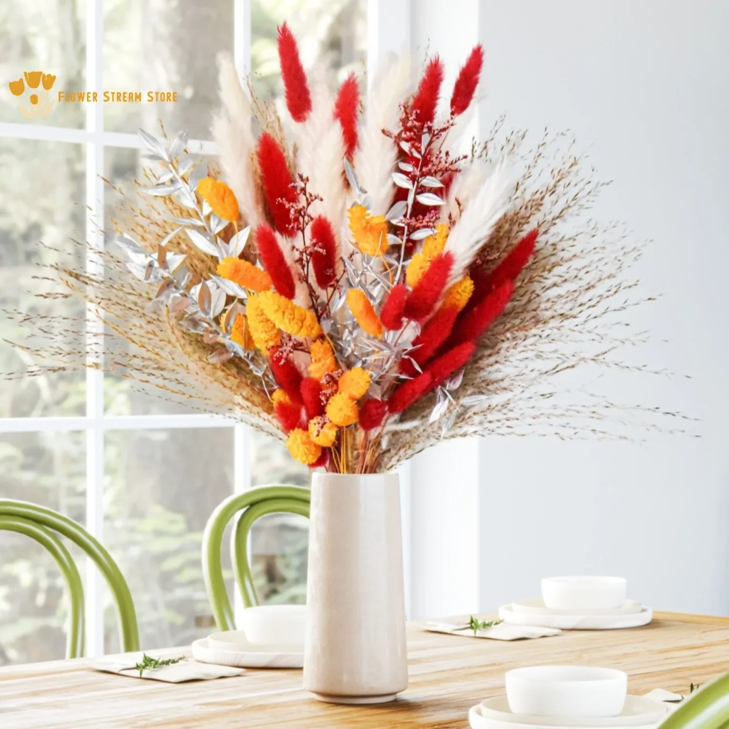 

Natural Fluffy Pampas Dried Flowers Wedding Decor Bridal Bouquets Reed Bunny Tails Grass Artifical Flower Home Party Decoration