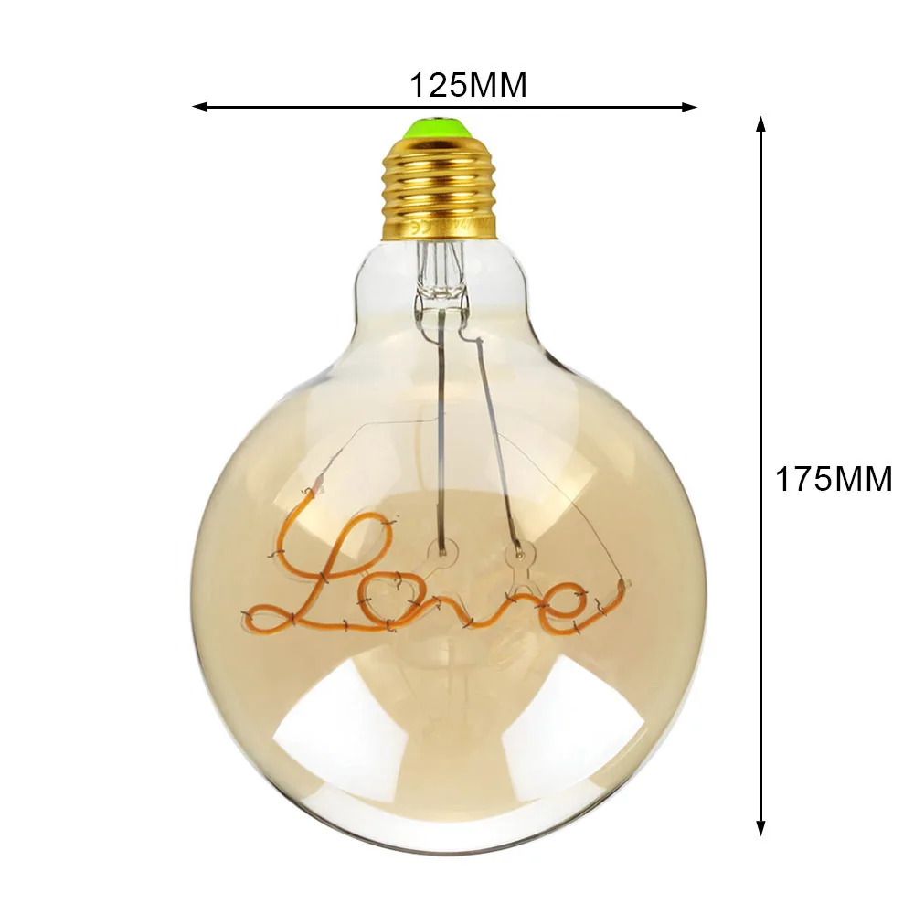 motion sensor night light Retro Edison Bulb Dimmable Led Filament LOVE G125 Decoracion Vintage Glass Night Light Bulb Industrial String Lights for home led night light