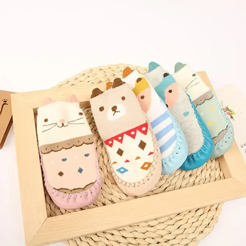 Newborn Girls Boys Cute Toddler Shoes Socks Winter Baby Cartoon Animal Floor Socks with Rubber Soft Anti Slip Sole Infant Stuff Kids Socks Baby Socks Girls Socks Cartoon Socks