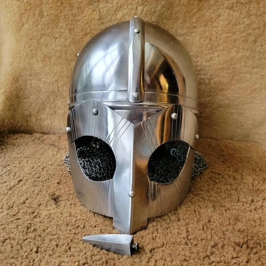 Norman Helmet Nordic Armor Viking Hat Chain Mail Men Iron Northern Europe -  AliExpress