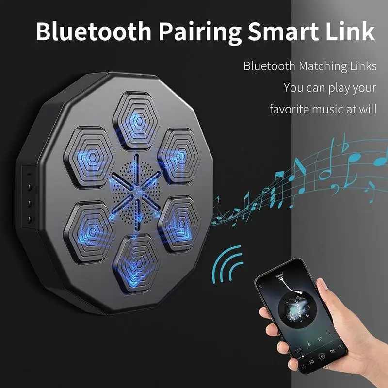 LED Electronic Music Boxing Machine Wall Mount Smart Music Boxer with Gloves for Adults Teens Home Exercise music boxing toys